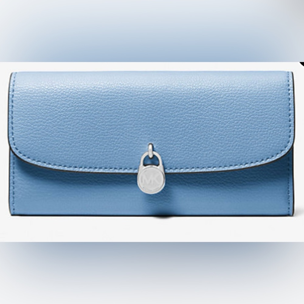 MICHAEL Michael Kors Hamilton Large Flap Continental Wallet Light Sky NWT